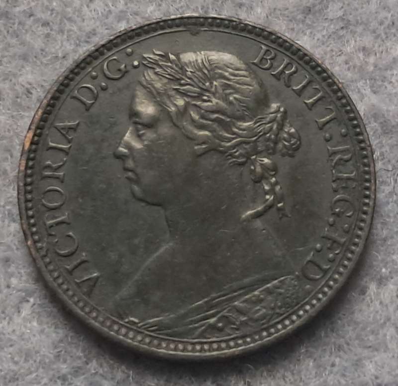 1875 GREAT BRITAIN FARTHING (H) HIGH GRADE
