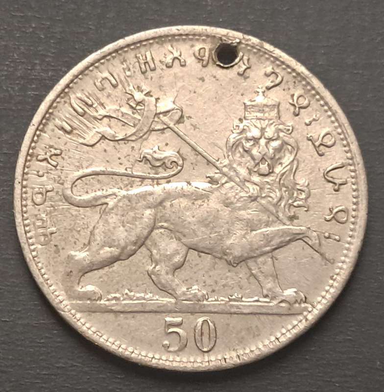 1931 ETHIOPIA 50 MATONAS : HOLED