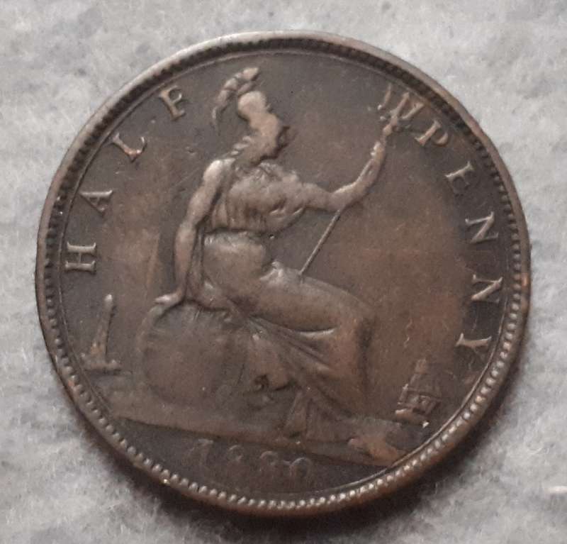 1880 GREAT BRITAIN HALF PENNY