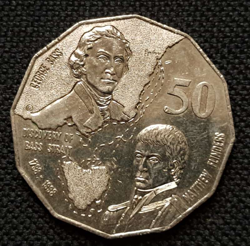 1998 AUSTRALIA COMMEMORATIVE 50 CENT : BASS & FLINDERS