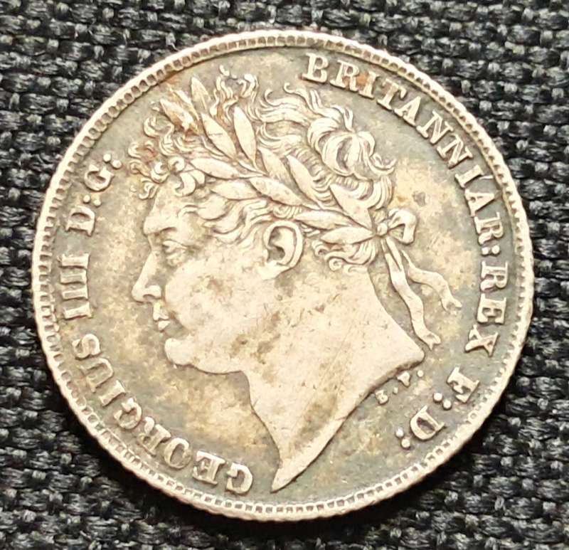 1824 GREAT BRITAIN SIXPENCE : KING GEORGE IV