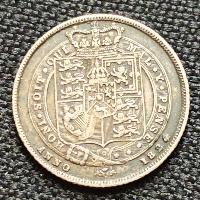 1824 GREAT BRITAIN SIXPENCE : KING GEORGE IV
