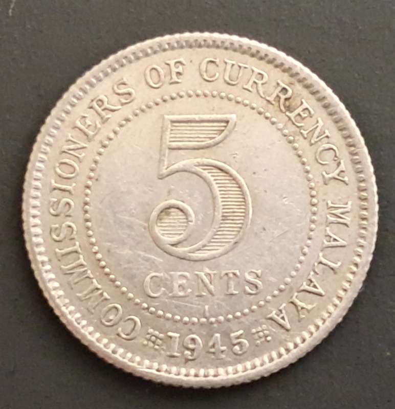 1945 MALAYA FIVE CENTS
