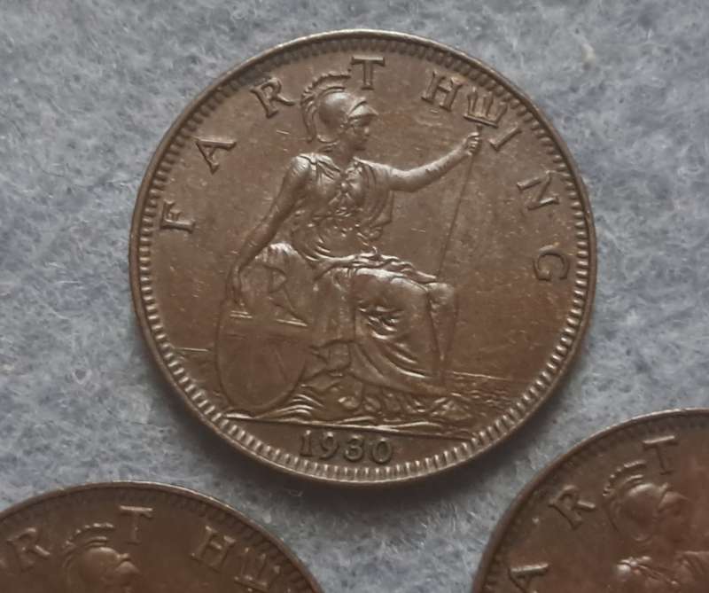 1929 , 30 & 31 GREAT BRITAIN FARTHING TRIO