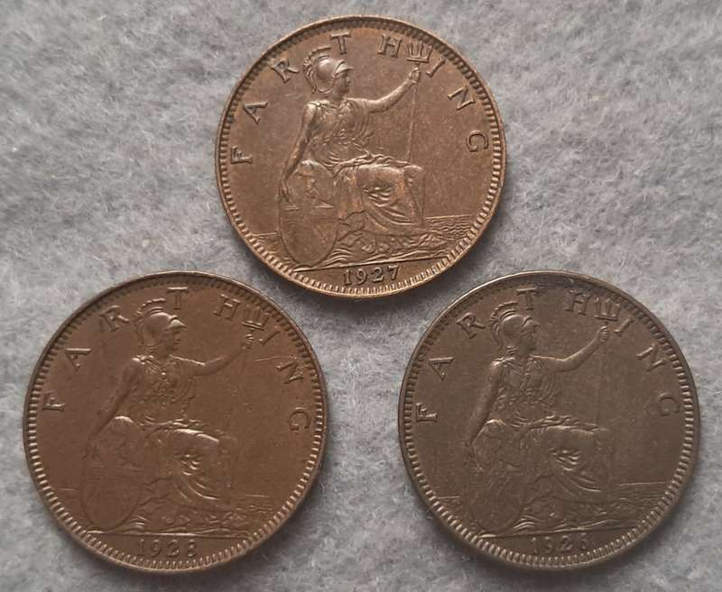 1926 - 1928 GREAT BRITAIN FARTHINGS