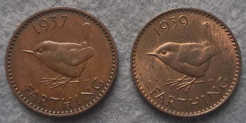 1937  & 1939 GREAT BRITAIN FARTHING PAIR