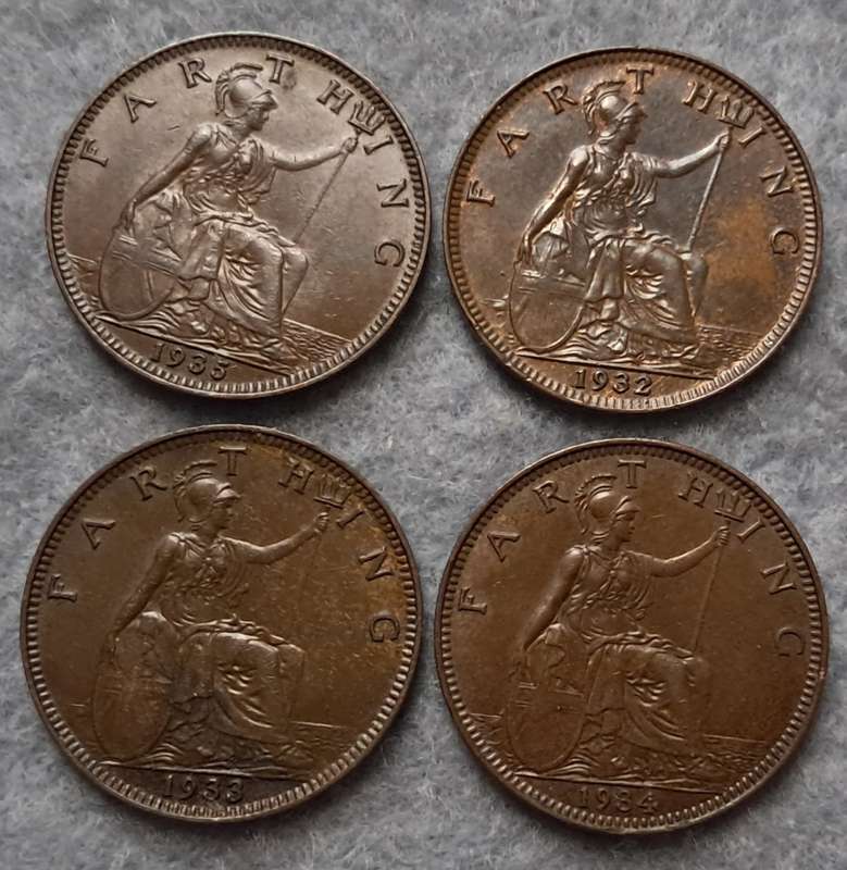 1932 - 1935 GREAT BRITAIN FARTHINGS
