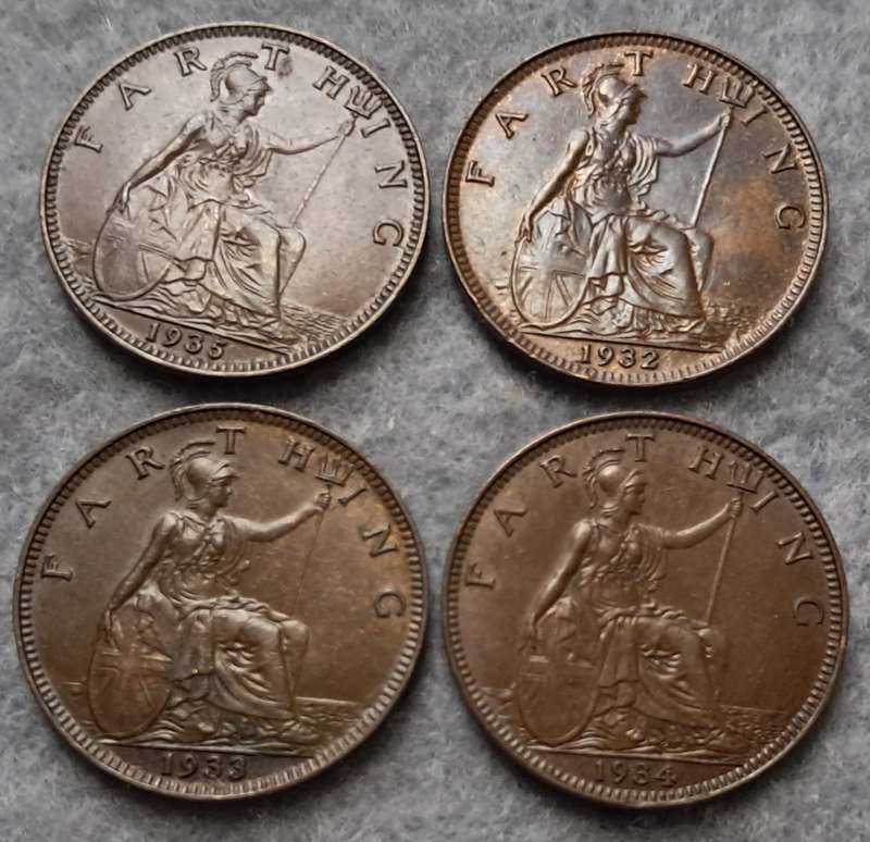 1932 - 1935 GREAT BRITAIN FARTHINGS