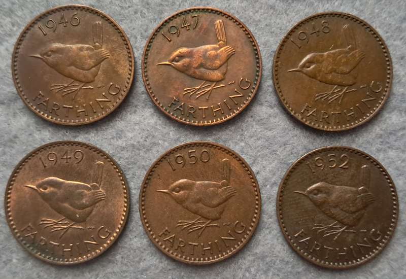 1946 - 1952 GREAT BRITAIN FARTHINGS