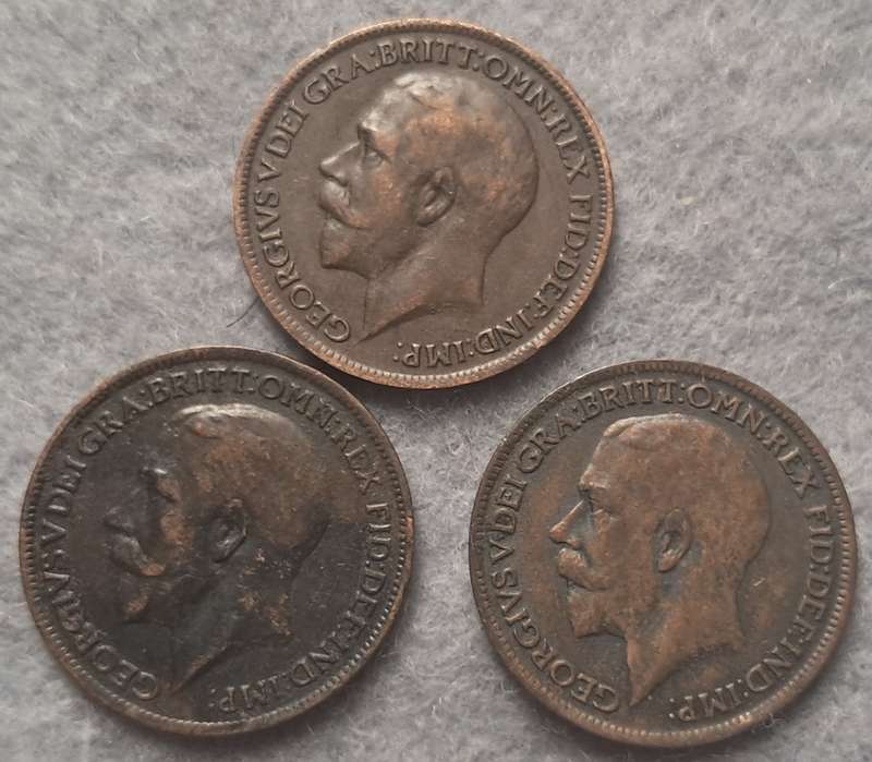 1916 - 1918 GREAT BRITAIN FARTHINGS