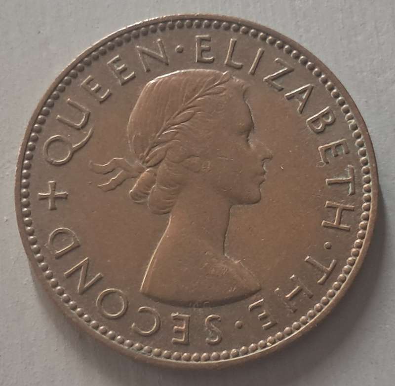 1955 NEW ZEALAND HALF PENNY : LOW MINTAGE :