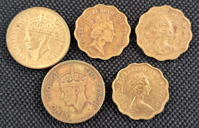 5 X HONG KONG COINS
