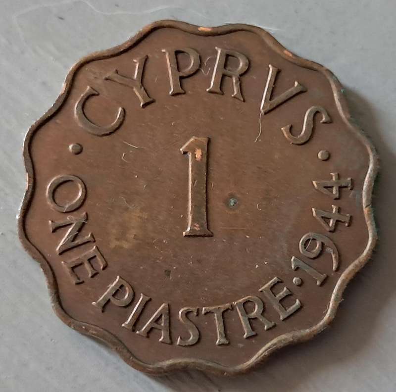 1944 CYPRUS 1 PAISTRE : HIGH GRADE