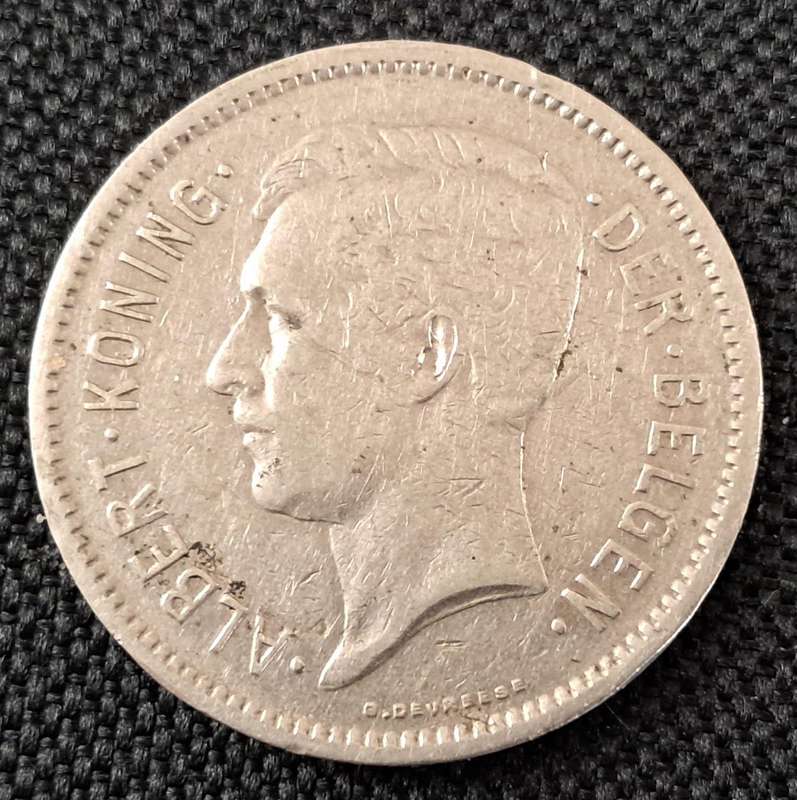 1930 BELGIUM 5 FRANCS
