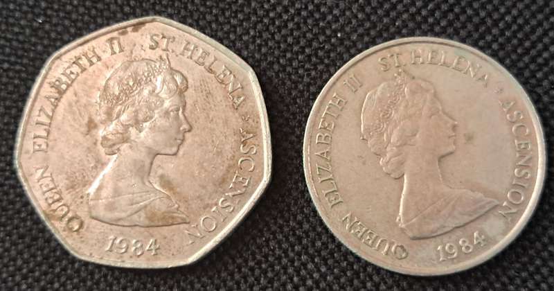 1984 ST.HELENA 50 & 10 PENCE PAIR