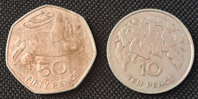 1984 ST.HELENA 50 & 10 PENCE PAIR
