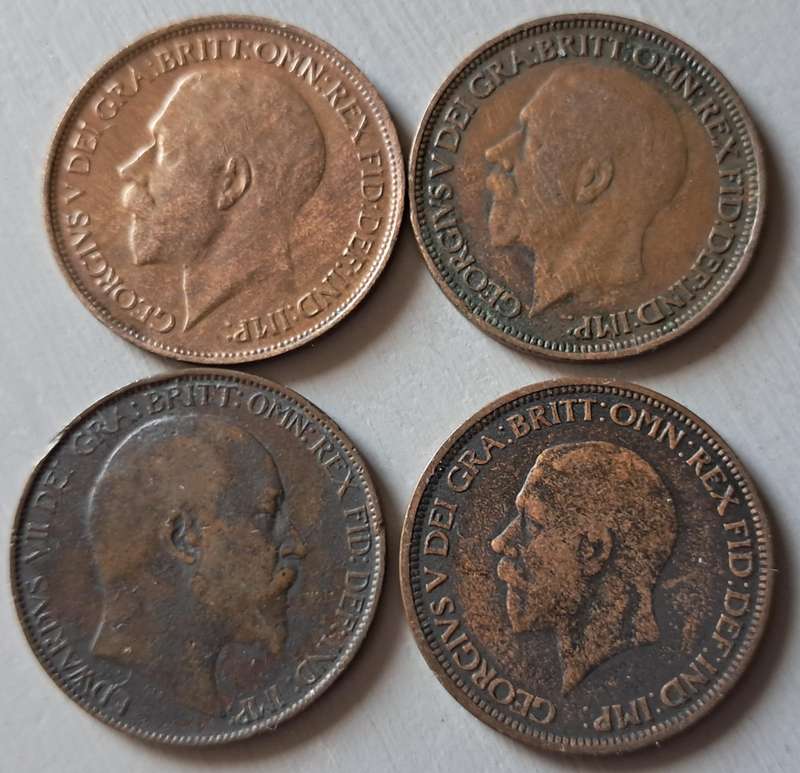 4 X G.BRITAIN HALF PENNY