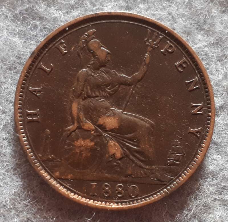 1880 GREAT BRITAIN HALF PENNY