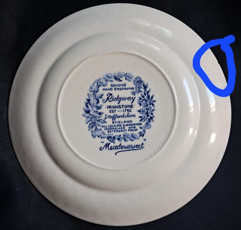RIDGEWAY IRONSTONE SIDE PLATE : 177 MM DIAMETER