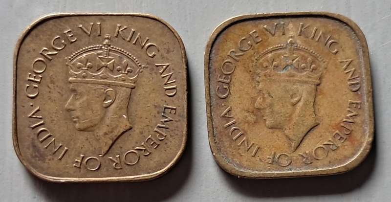 1942 & 1945 CEYLON 5 CENT PAIR