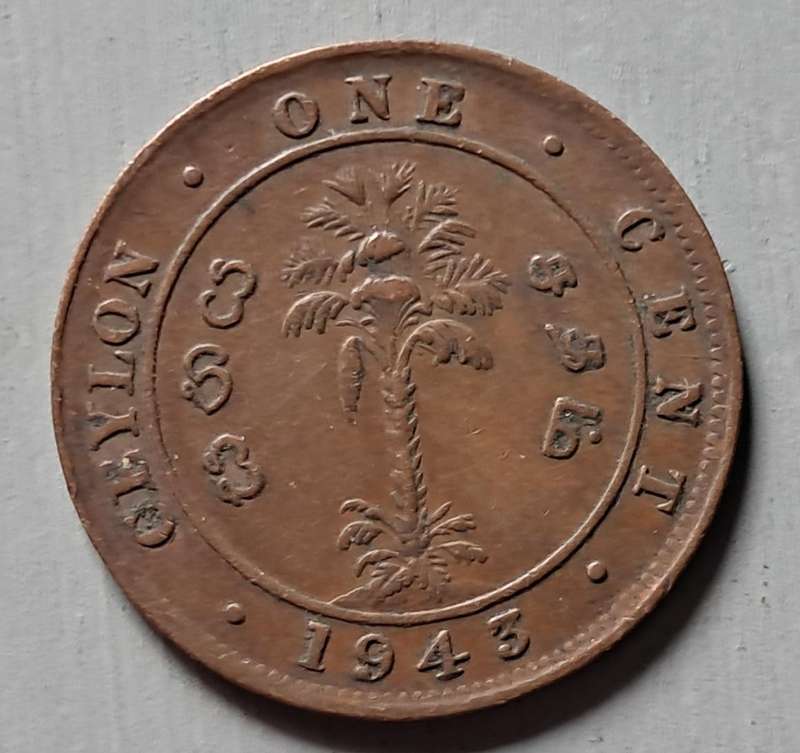 1943 CEYLON ONE CENT