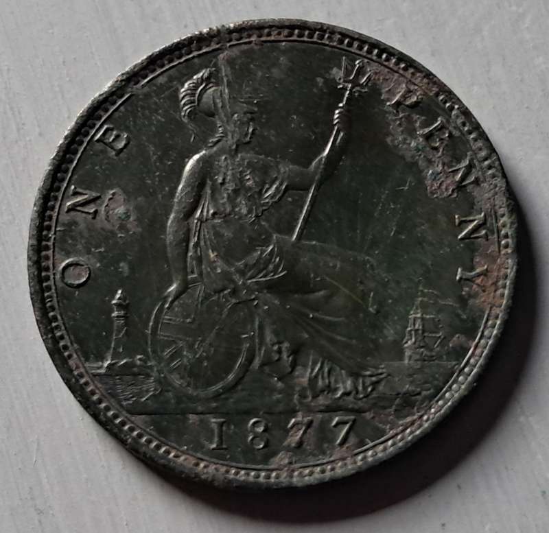 1877 GREAT BRITAIN ONE PENNY
