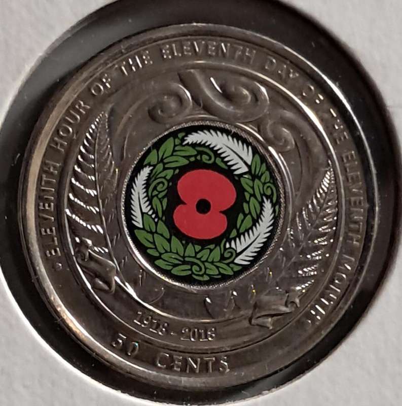 2018 NEW ZEALAND 50 CENT : 100 YEARS ARMISTICE DAY