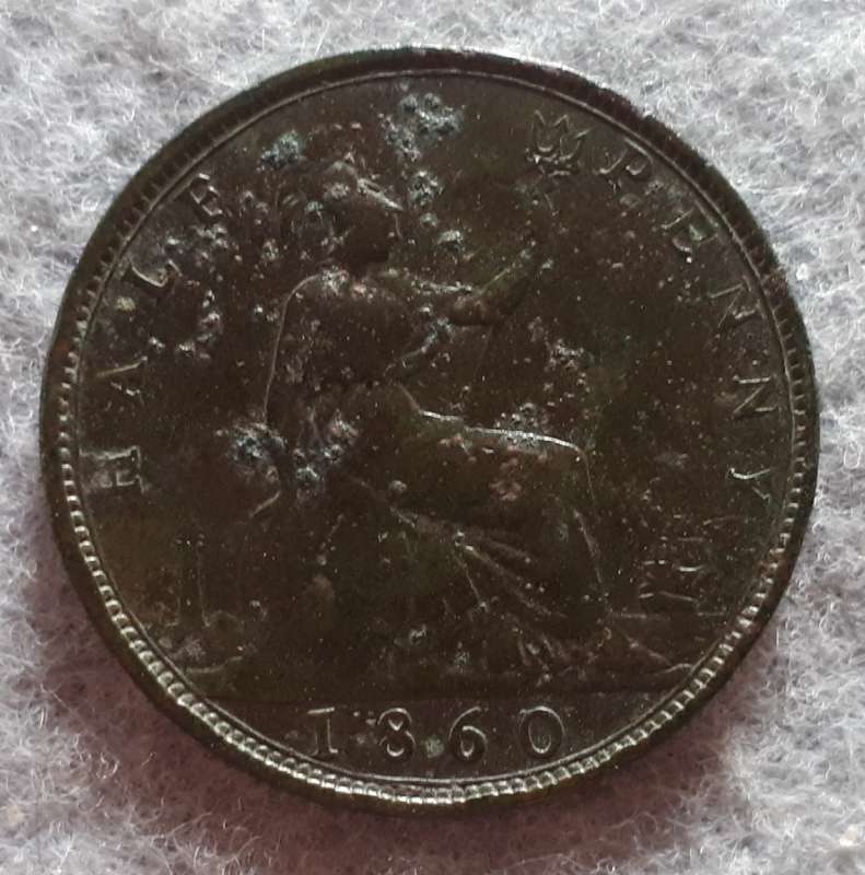 1860 GREAT BRITIAN HALF PENNY