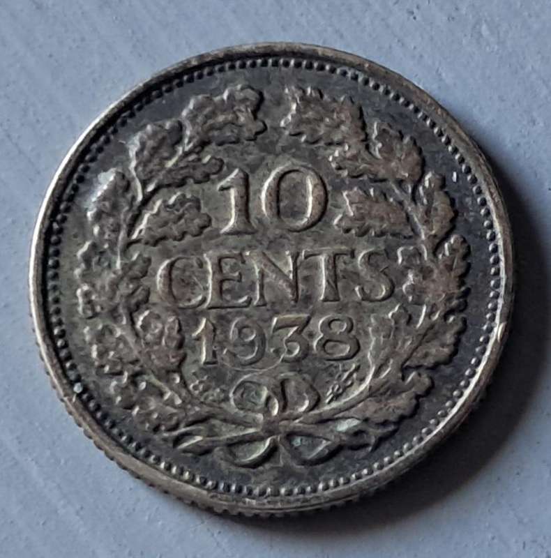 1938 NETHERLANDS 10 CENTS