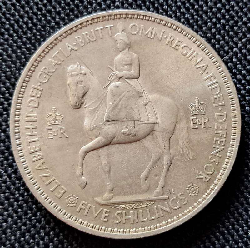 1953 GREAT BRITAIN 5 SHILLINGS  : UNC