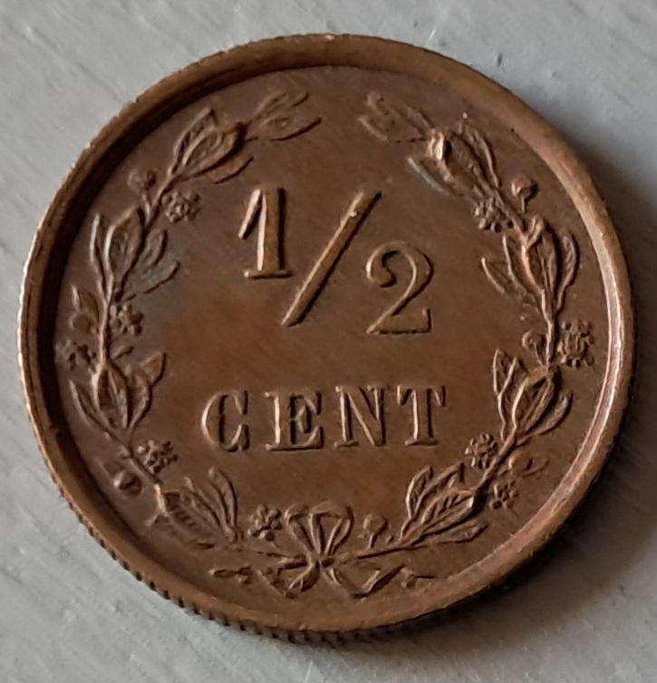 1885 NETHERLANDS 1/2 CENT