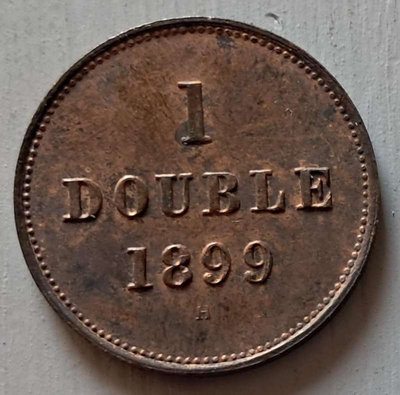 1899 GEURNSEY 1 DOUBLE :  MINTAGE ONLY 112016