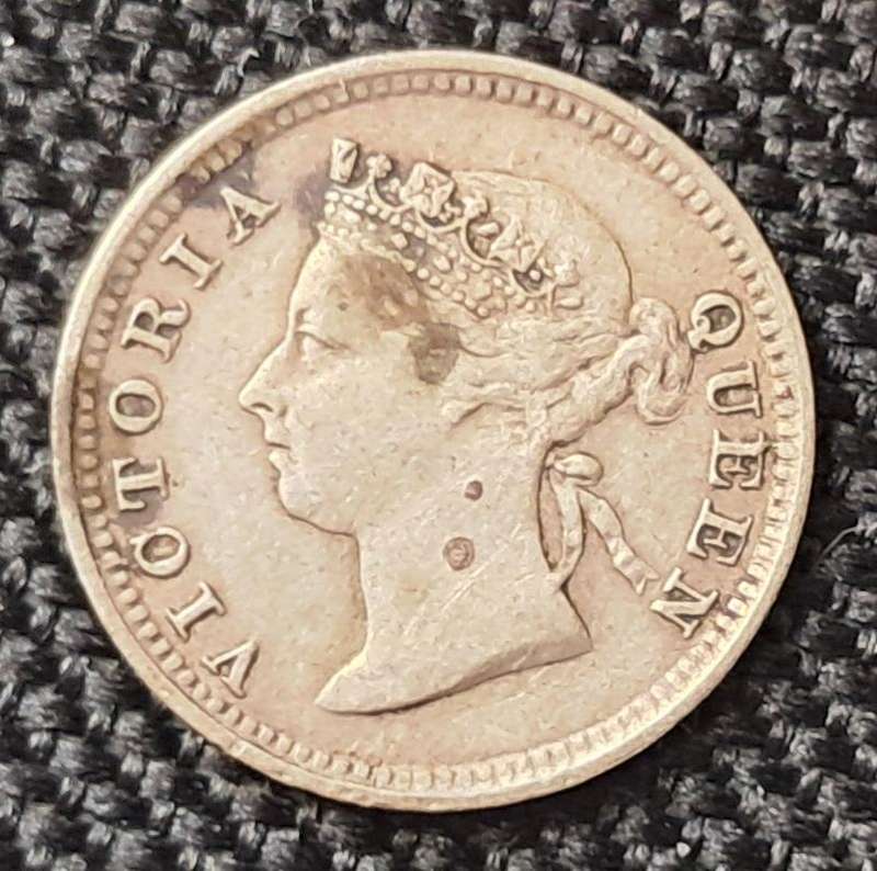 1893 STRAITS SETTLEMENT 5 CENTS