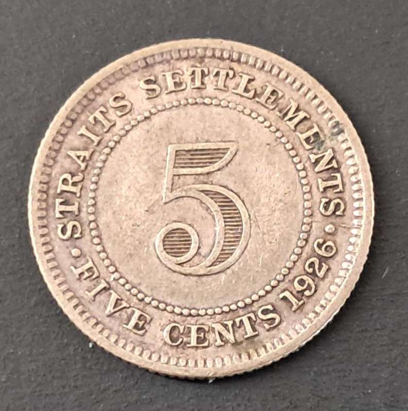 1926 STRAITS SETTLEMENT 5 CENTS
