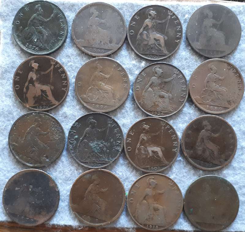 ONE PENNY LOT : GREAT BRITAIN (X17) FROM 1863 & MORE