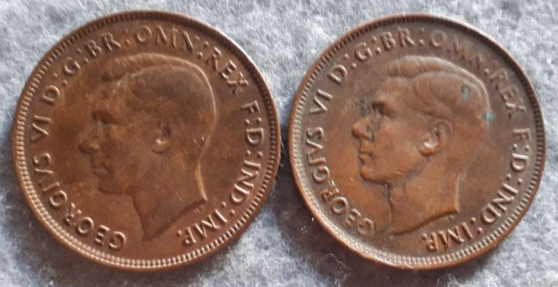 1943 & 44 AUSTRALIA ONE PENNY PAIR