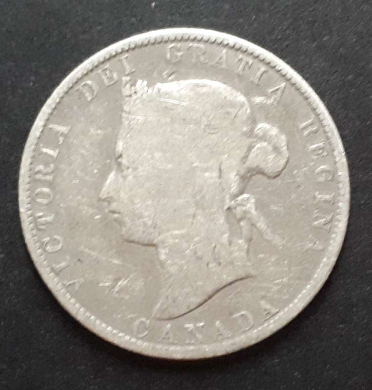 1871 CANADA 25 CENTS (H) : HIGH VALUE