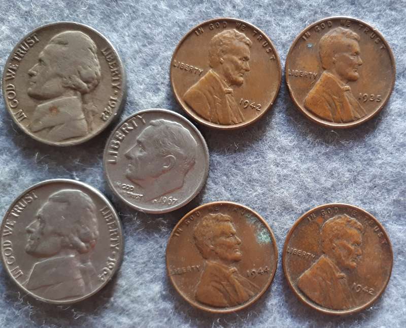 11 X US COMBO DIME , NICKELS & 1/4 $