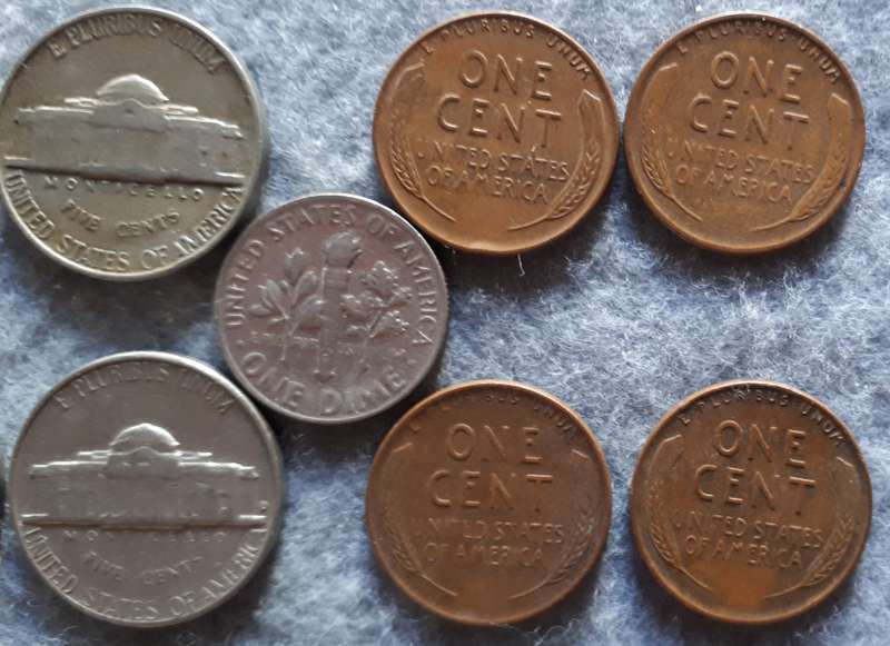 11 X US COMBO DIME , NICKELS & 1/4 $