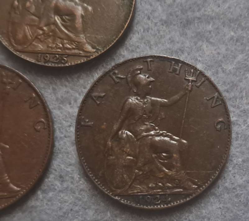 1923 - 1924 GREAT BRITAIN FARTHING TRIO