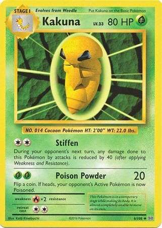 Pokemon Trading Card Game - Kakuna - 6/108 - Uncommon XY: Evolutions