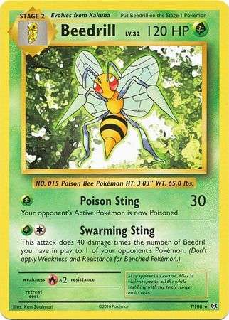 Pokemon Trading Card Game - Beedrill - 7/108 - Rare XY: Evolutions