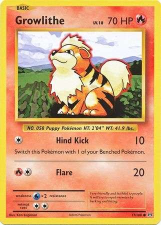 Pokemon Trading Card Game - Growlithe - 17/108 - Common XY: Evolutions