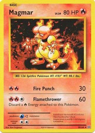 Pokemon Trading Card Game - Magmar - 20/108 - Uncommon XY: Evolutions
