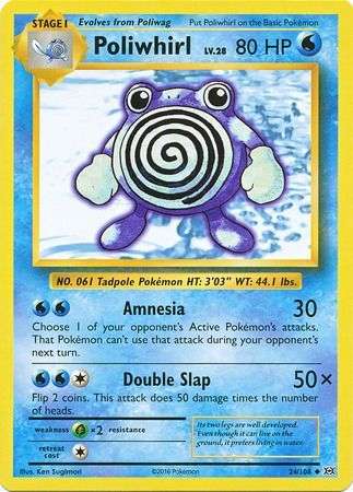 Pokemon Trading Card Game - Poliwhirl - 24/108 - Uncommon XY: Evolutions