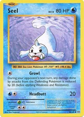 Pokemon Trading Card Game - Seel - 28/108 - Common XY: Evolutions