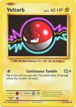 Pokemon Trading Card Game - Voltorb - 39/108 - Common XY: Evolutions