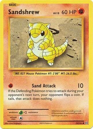 Pokemon Trading Card Game - Sandshrew - 54/108 - Common XY: Evolutions