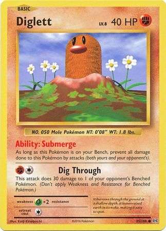 Pokemon Trading Card Game - Diglett - 55/108 - Common XY: Evolutions