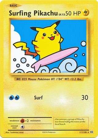 Pokemon Trading Card Game - Surfing Pikachu - 111/108 - Rare XY: Evolutions